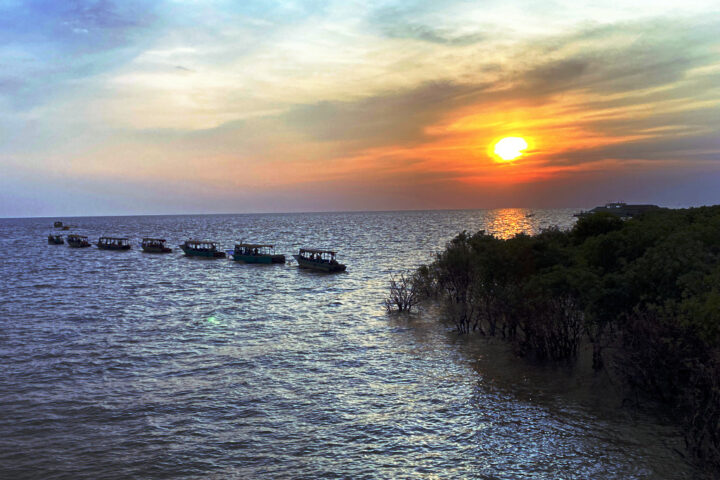Sunset over Tonle Sap Lake