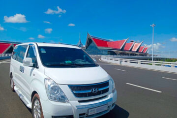 Van in front of SAI airport