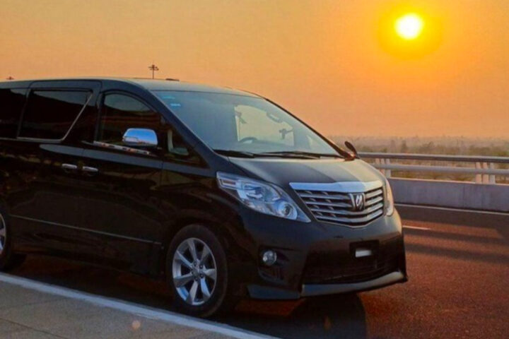 Van at sunset